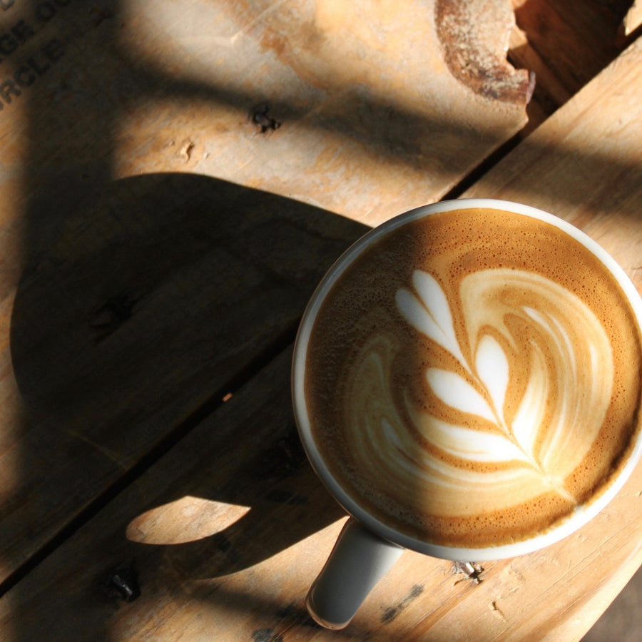 Latte art at Yellow Brick Coffee